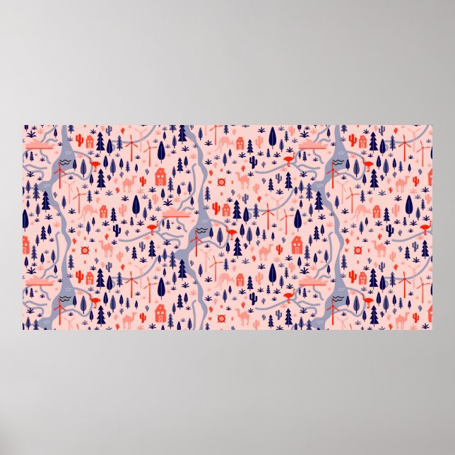 Australien, mönster, sömlös design. Dekoration Poster (Framsidan)