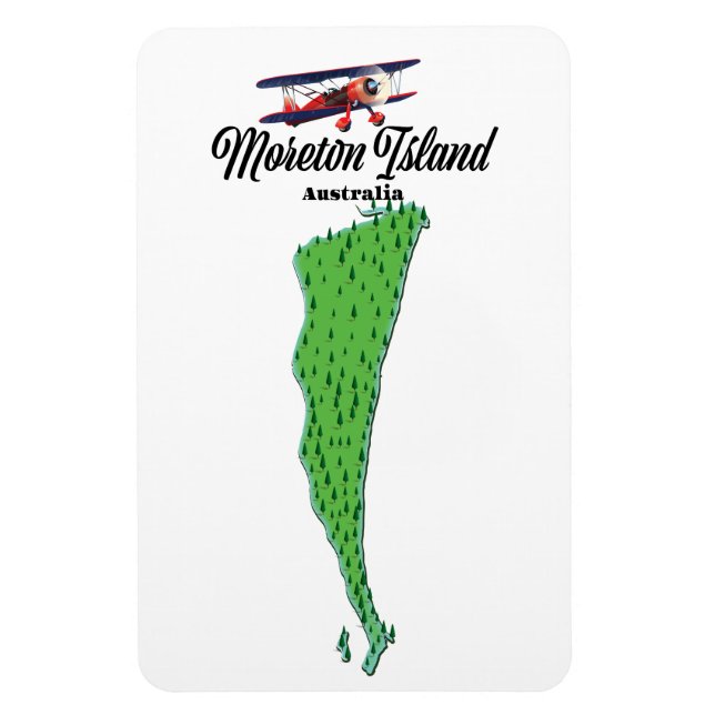 Australien, Moreton Island, karta poster Magnet (Vertikal)