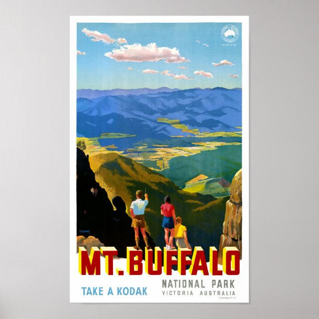 Australien Mt. Buffalo Vintage resor Poster (Framsidan)