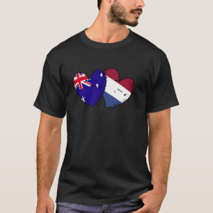 Australien Nederländska Hearts Flagga Australien N T Shirt