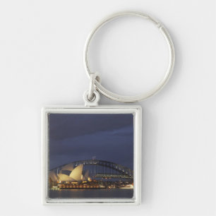 Australien, New South Wales, Sydney, Sydney Opera Fyrkantig Silverfärgad Nyckelring