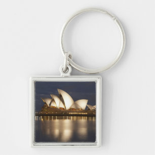 Australien, New South Wales, Sydney, Sydney Opera Fyrkantig Silverfärgad Nyckelring