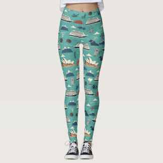 Australien Nya Zeeland Kryssning Kustfartyg Design Leggings