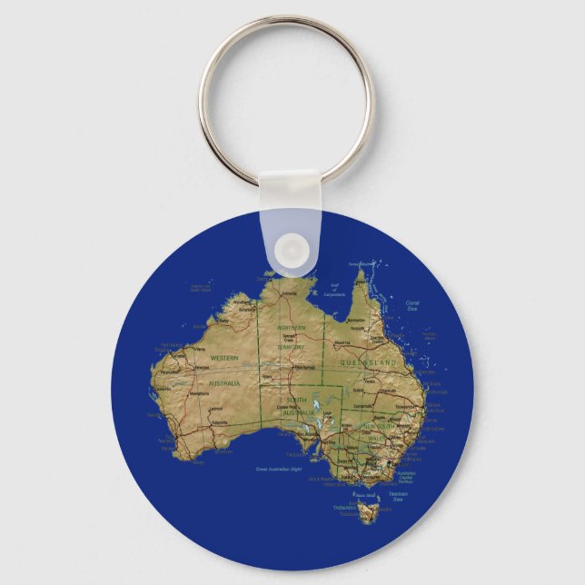 Australien, nyckelkedjan Karta Nyckelring (Framsida)