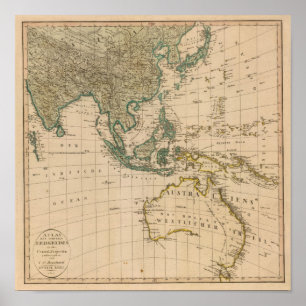 Australien och Asien Poster