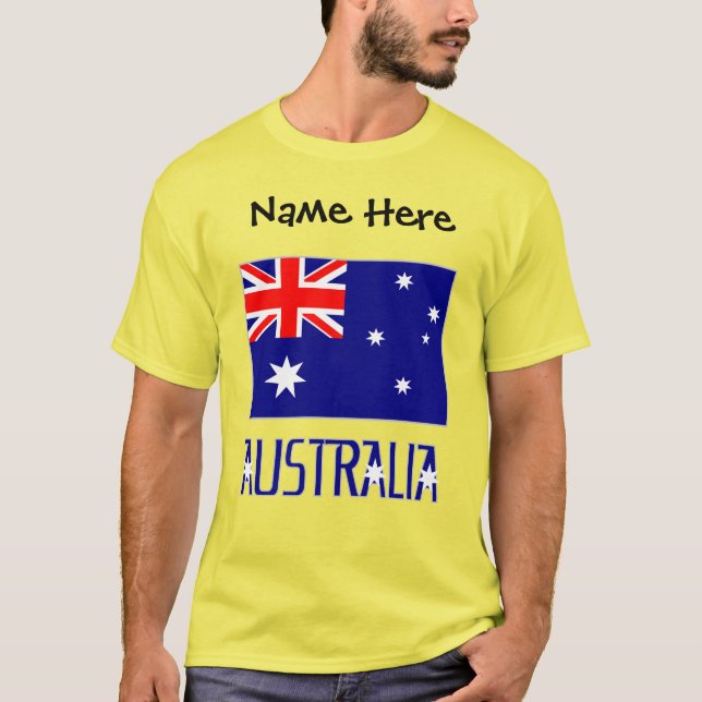 Australien och Australien Flagga Black Personlig T Shirt (Framsida)