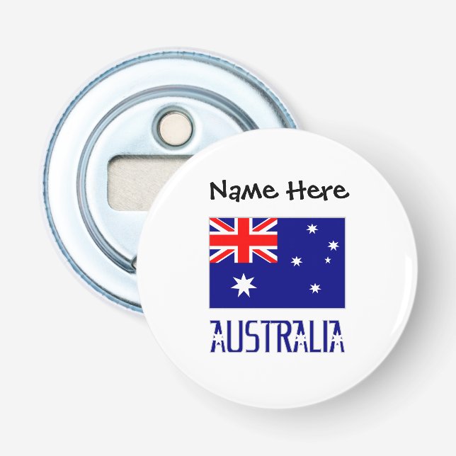 Australien och australiensisk flagga Personlig  Flasköppnare (Framsidan)