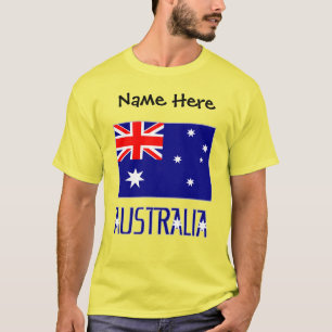 Australien och australiensisk flagga svart personl t shirt