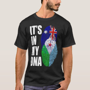 Australien och Djiboutian Mix DNA Flagga Heritage T Shirt