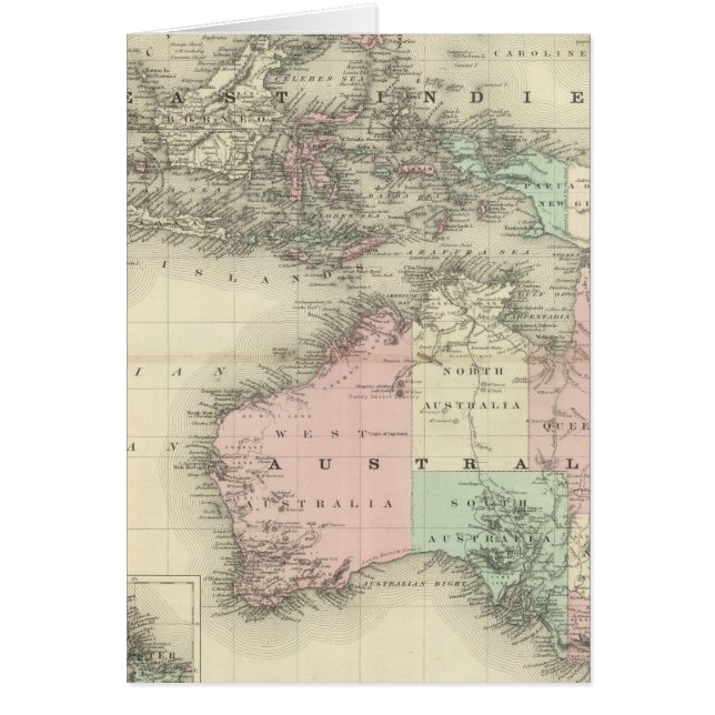 Australien och Öster Hälsningskort (Framsidan)