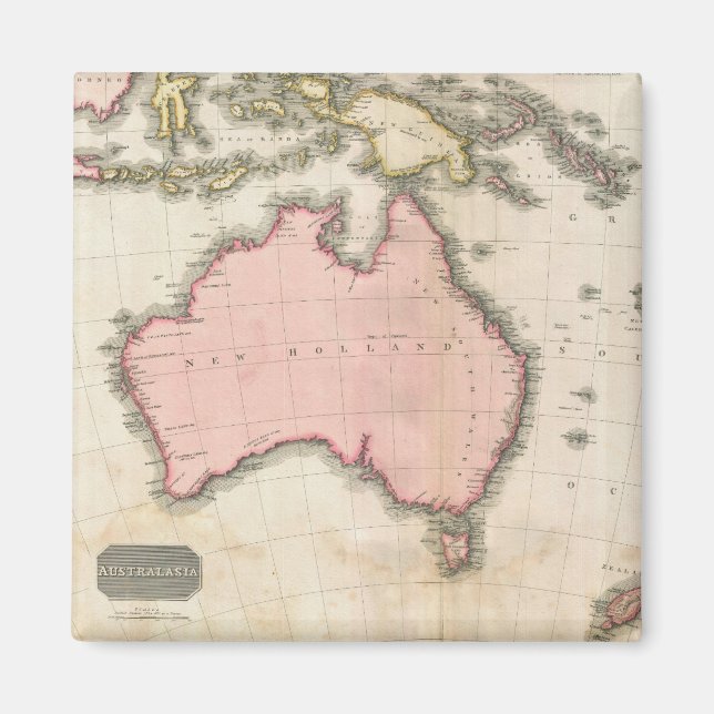 Australien och södra Västern i Stilla havet Magnet (Framsidan)