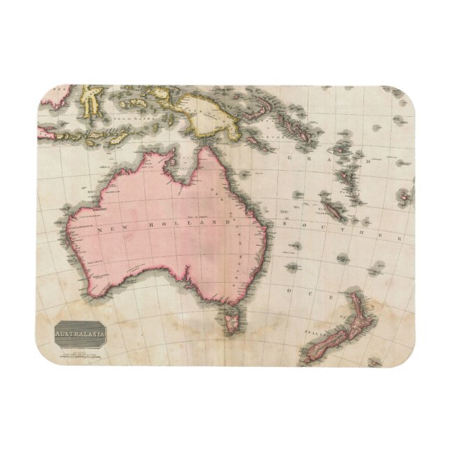 Australien och södra Västern i Stilla havet Magnet (Horisontell)