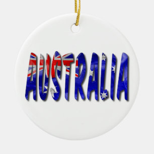Australien Ord med Flagga keramisk prydnadsförem Julgransprydnad Keramik