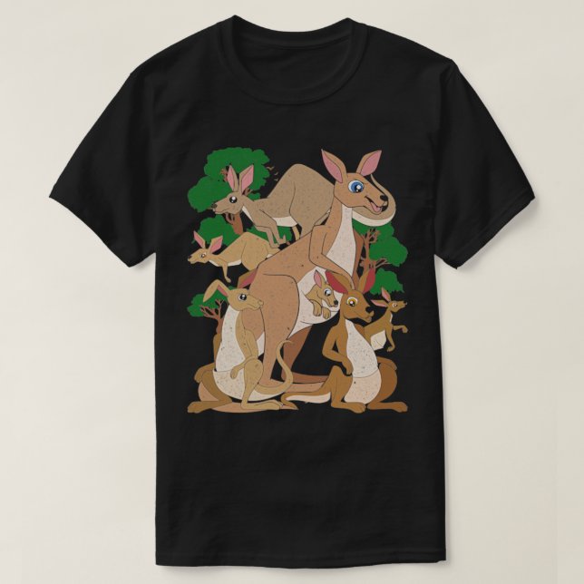 Australien Outback Marsupial Animal Kangaroo T Shirt (Design framsida)