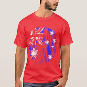 Australien på den röda utslagsplatsskjortan t shirt