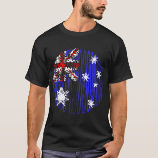 Australien på den svart utslagsplatsskjortan tee