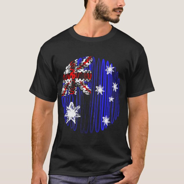 Australien på den svart utslagsplatsskjortan tee (Framsida)