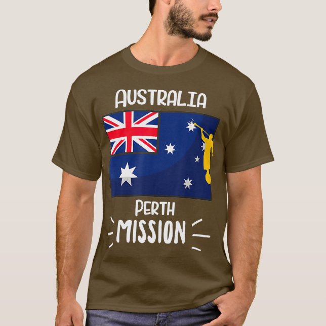 Australien Perth Mormon LDS Uppdrag missionär T Shirt (Framsida)