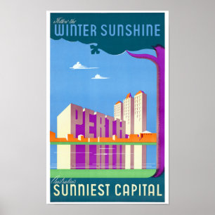 Australien Perth Restated Vintage resor Poster