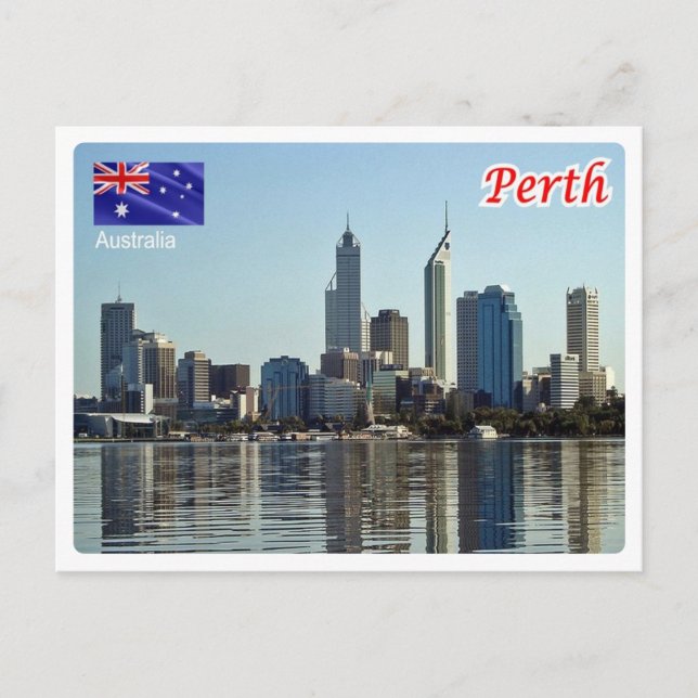 Australien - Perth - Skyline - Vykort (Framsida)