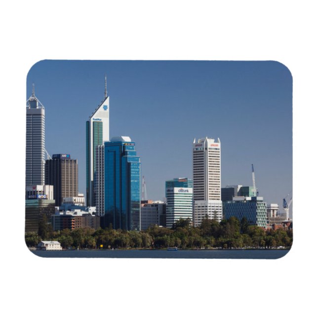 Australien, Perth, stadssilhuett från Swan River Magnet (Horisontell)