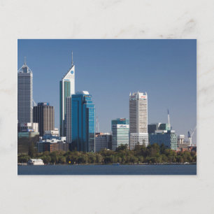 Australien, Perth, stadssiluett från Swan River Vykort