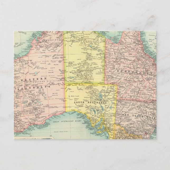 Australien, politisk vykort (Framsida)