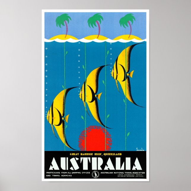 Australien Poster återinfört Vintage resor (Framsidan)