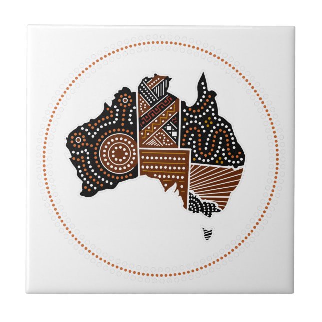 Australien prack kartan kakelplatta (Framsidan)