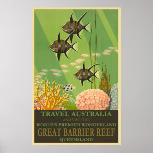 Australien Queensland, Underbar Barrier Reef Trave Poster
