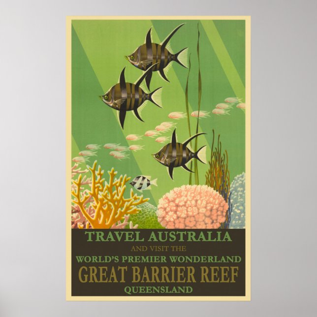 Australien Queensland, Underbar Barrier Reef Trave Poster (Framsidan)
