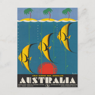 Australien Queensland Vintage resor Poster Vykort