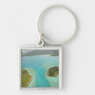 Australien, Queensland, Whitsunday Coast, Fyrkantig Silverfärgad Nyckelring