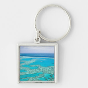 Australien, Queensland, Whitsunday Coast, Stor 3 Fyrkantig Silverfärgad Nyckelring