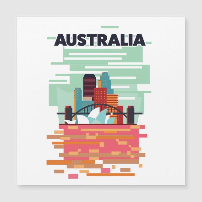 Australien Resa affisch Magnetisk Inbjudningskort (Framsida)
