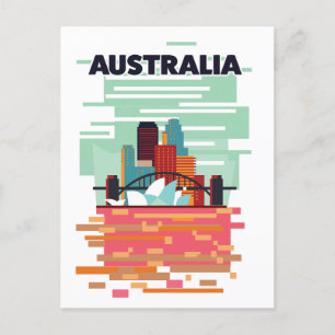 Australien Resa affisch Meddelande Vykort