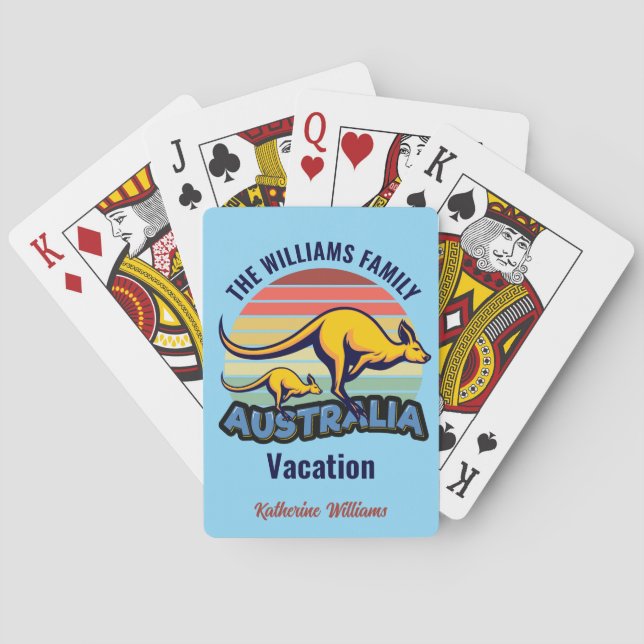 Australien Resa Cute Kangaroo Sunset Anpassningsba Casinokort (Baksidan)
