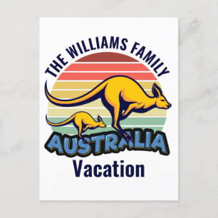 Australien Resa Cute Kangaroo Sunset Anpassningsba Vykort