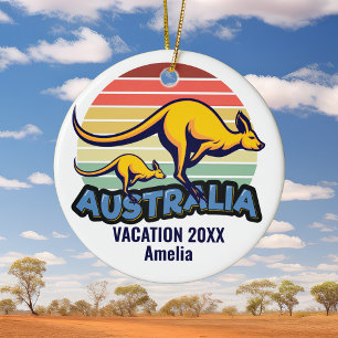 Australien Resa Kangaroo Sunset Souvenir jul Julgransprydnad Keramik