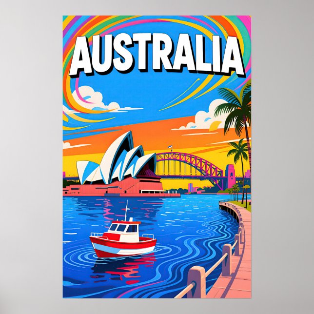 Australien Resa   Pop Art Poster (Framsidan)
