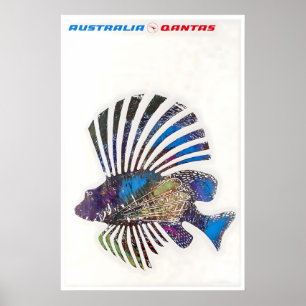 Australien Resa Poster Australisk Konst Fiske