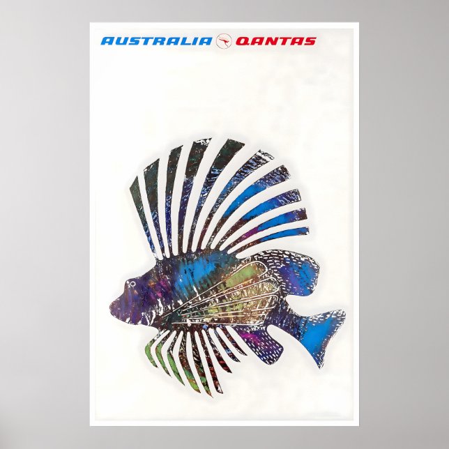 Australien Resa Poster Australisk Konst Fiske (Framsidan)