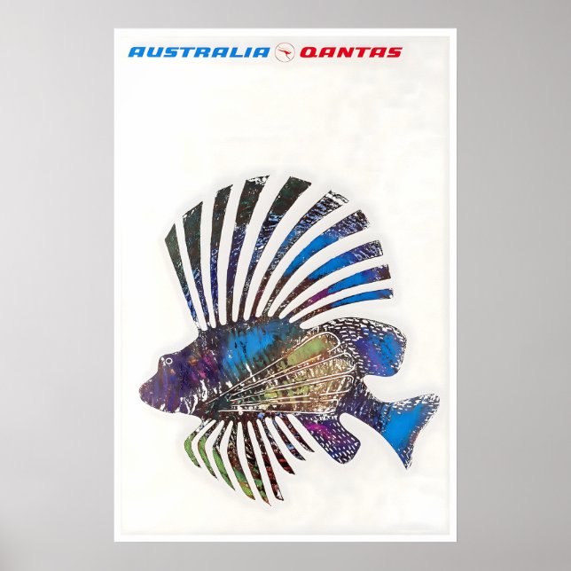 Australien Resa Poster Australisk Konst Fiske (Framsidan)