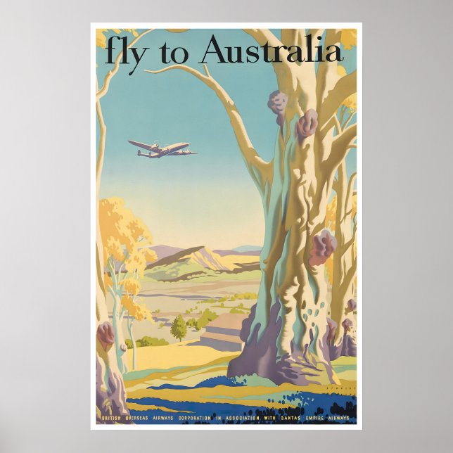 Australien Resa Poster Australisk Konst Vintage (Framsidan)