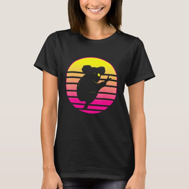 Australien Retro Koala Bear Silhouette Sunset T Shirt (Framsida)