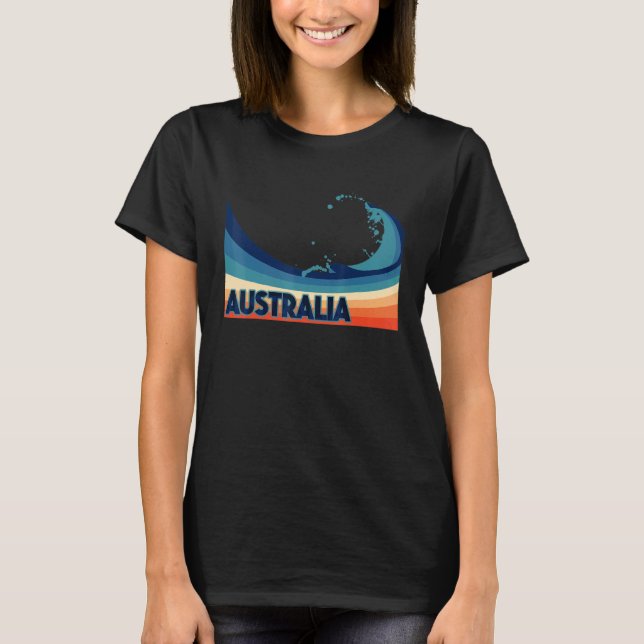 Australien Retro Surf  Segling & Fiske Australiens T Shirt (Framsida)