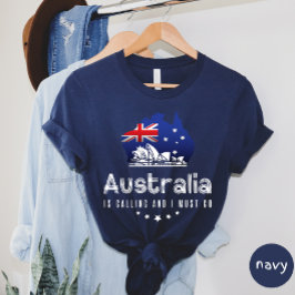 Australien ringer och jag måste gå till T-shirt