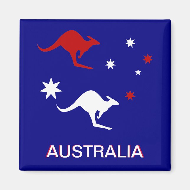 Australien Roo och Kor Fridge Magnet (Framsidan)