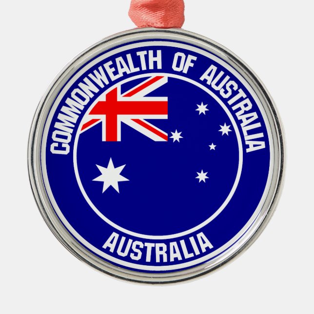 Australien Round Emblem Julgransprydnad Metall (Framsidan)