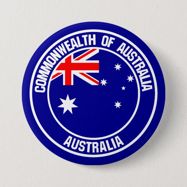 Australien Round Emblem Knapp (Framsida)